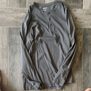 Bonobos Men's Long Sleeve Henley in Charcoal Gray